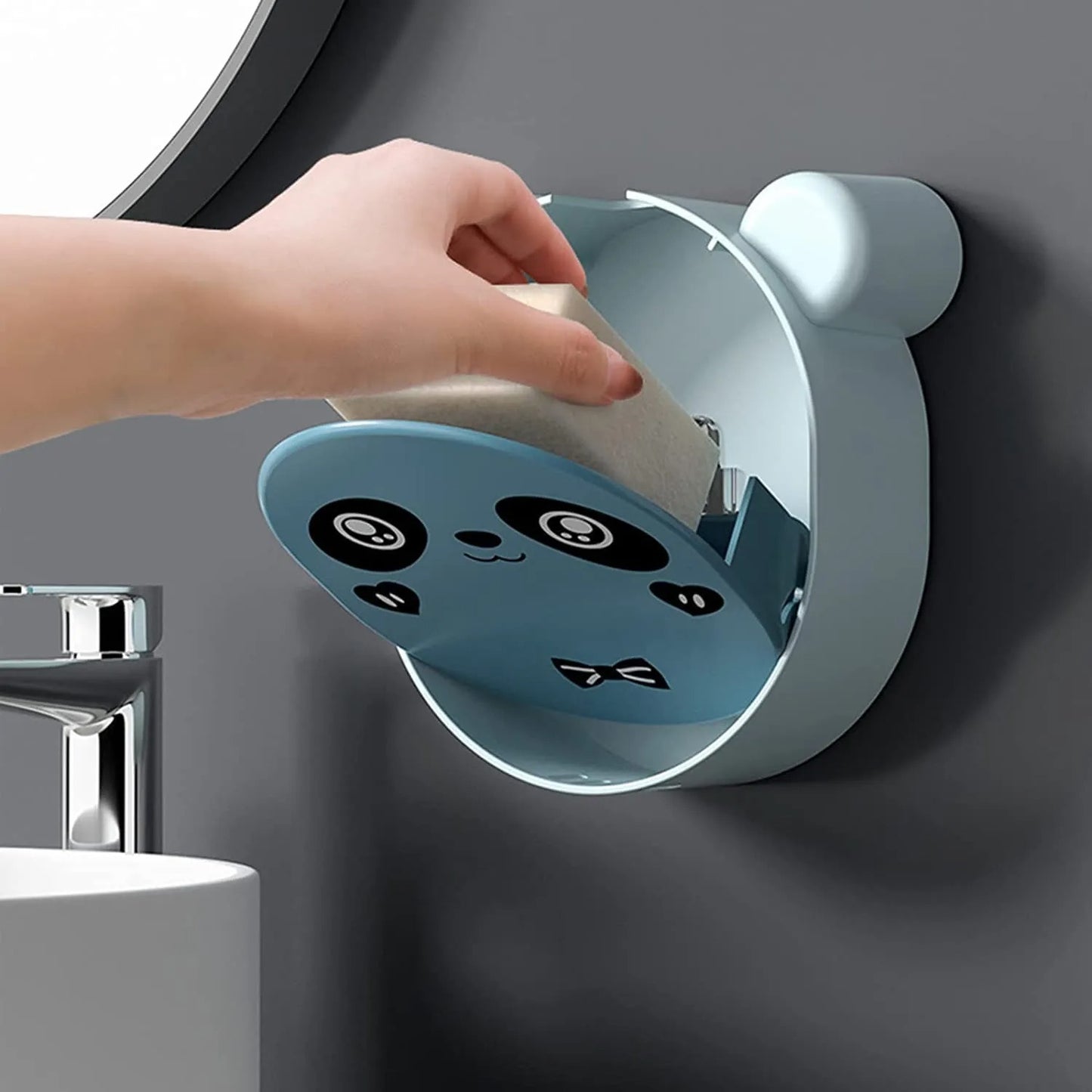 Wall Mounted Cute Panda Soap Dish Holder