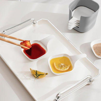 7Pcs Polished Plastic Sauce Dish Set Food Storage