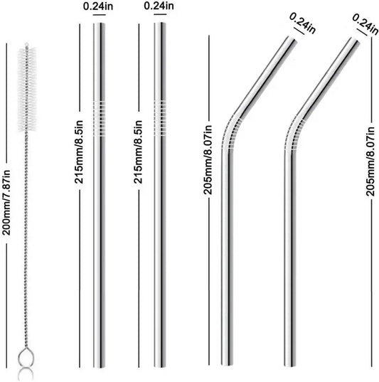 stainless steel straw 5 pcs pack