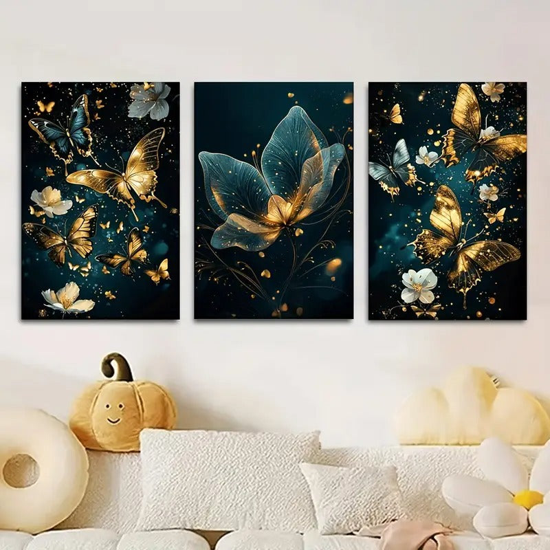 3 Pcs Butterfly Wall Art Frame Set