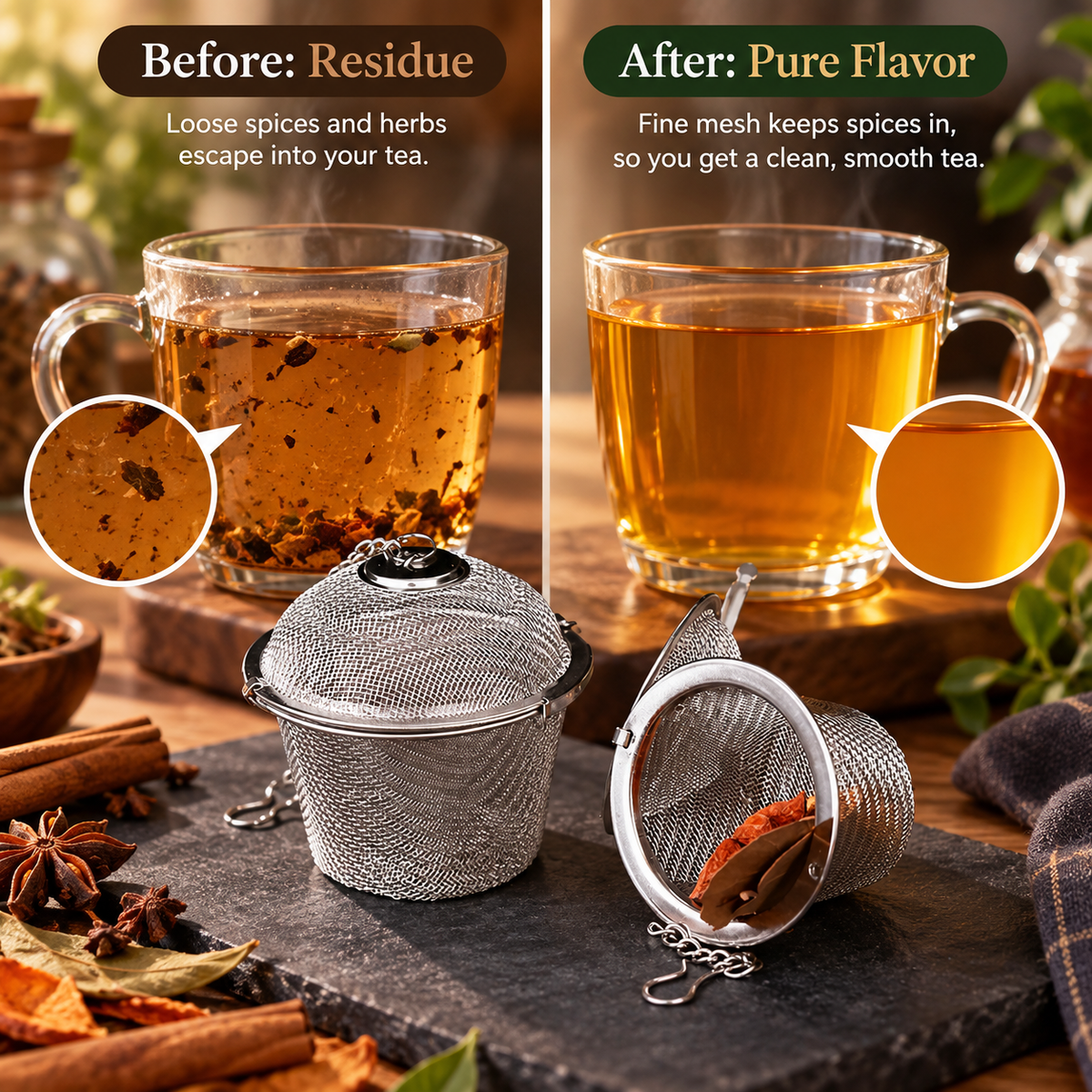 Portable Reusable Stainless Steel Tea Infuser