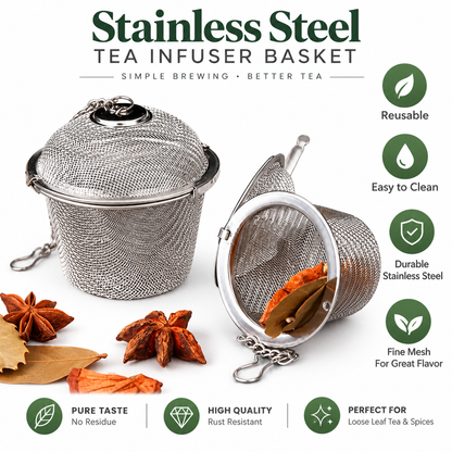 Portable Reusable Stainless Steel Tea Infuser