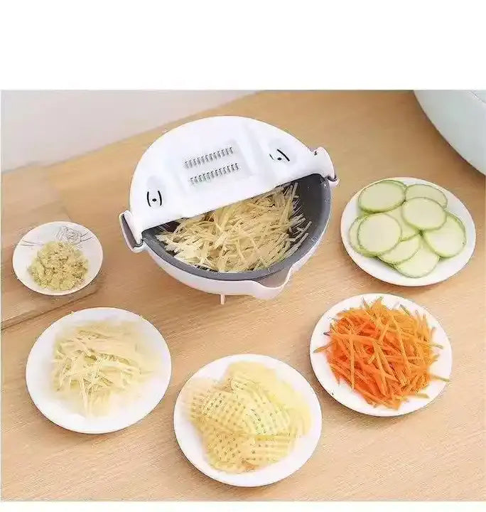 9-in-1 Multifunctional Vegetable Cutter & Colander Bowl