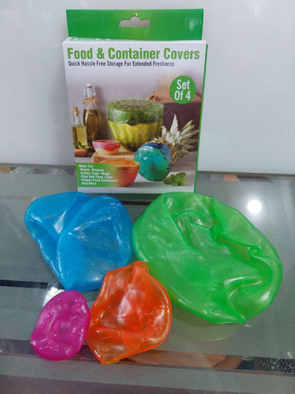 Food Covers Set of 4 Silicone Fresh Keeping