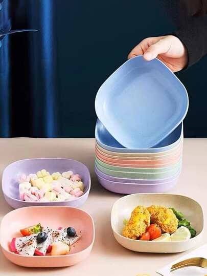 10Pcs Multi-function Eco-Friendly Colored Plastic Bone Dish Household