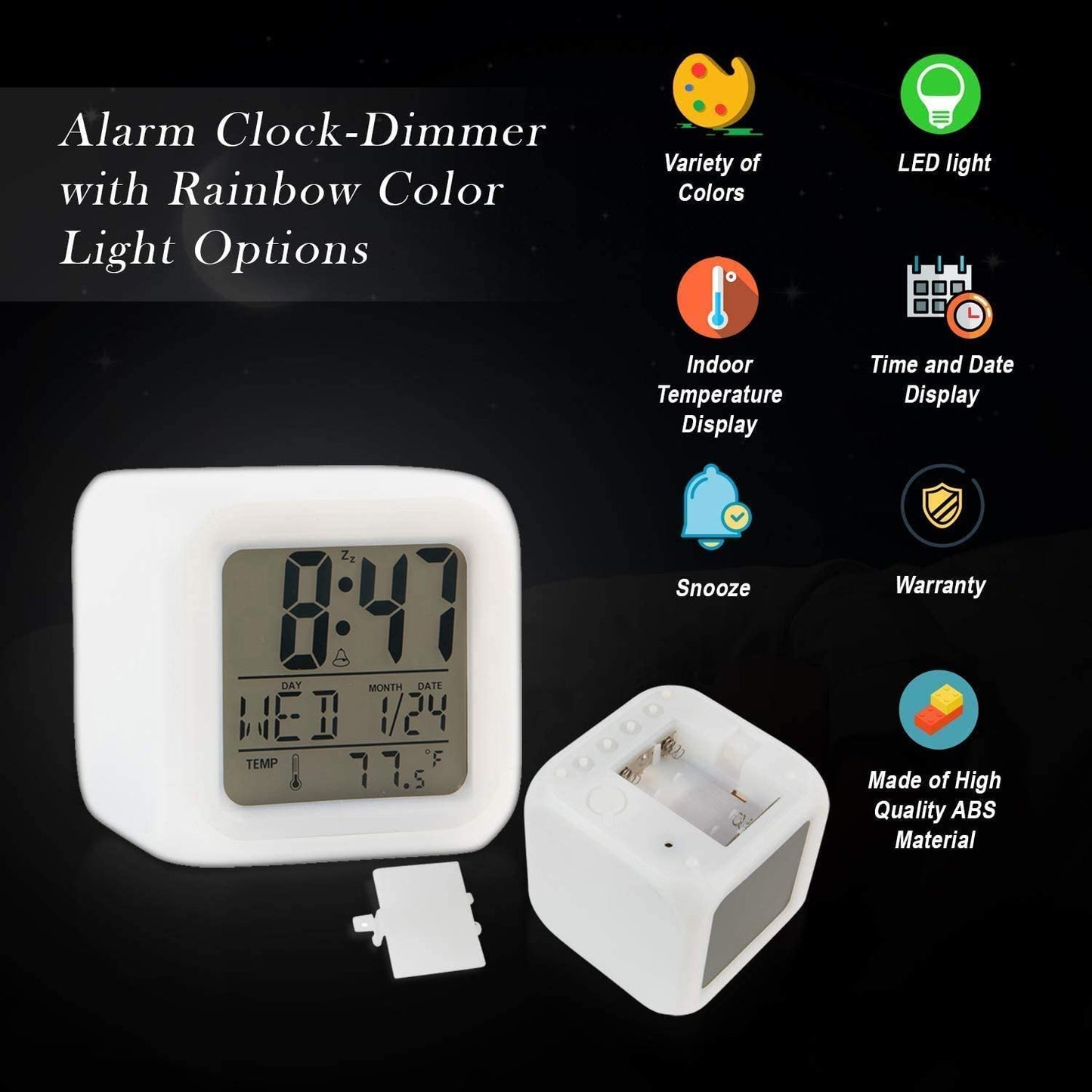 Creative Alarm Clock Sublimation LED Digital Clock 7