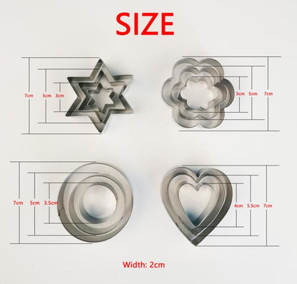 12 pcs, stainless steel cookie cutter, DIY, cookie