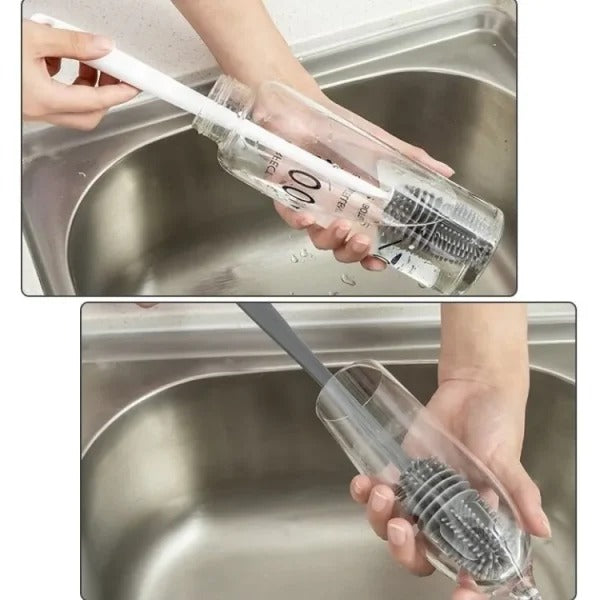 1 pcs Silicone Feeder Bottle Brush Glass Brush