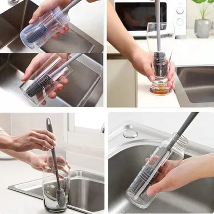 1 pcs Silicone Feeder Bottle Brush Glass Brush