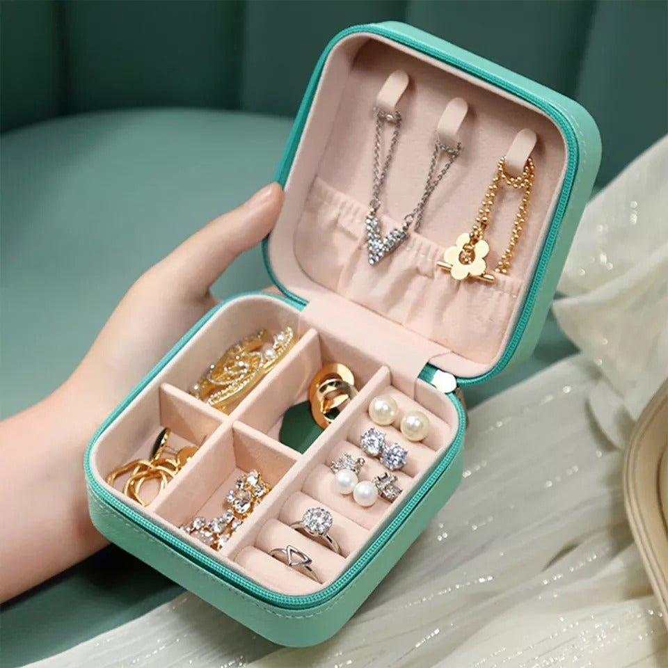 Travel Leather Pocket Jewellery Organizer With Box