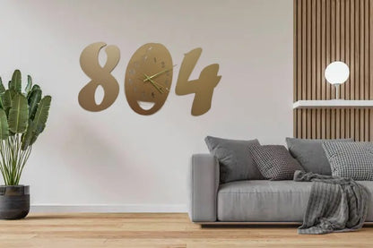 3d wall clock Wooden Golden color Wall Clock
