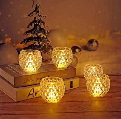 Amber Shine Crystal TeaLight Candle Holder for home