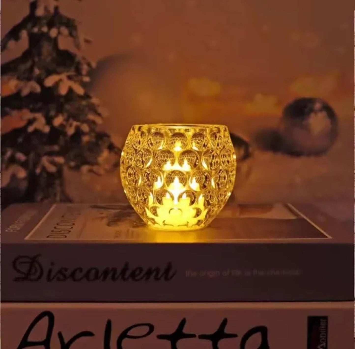 Amber Shine Crystal TeaLight Candle Holder for home