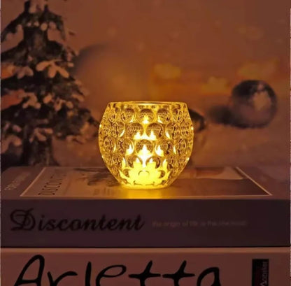 Amber Shine Crystal TeaLight Candle Holder for home