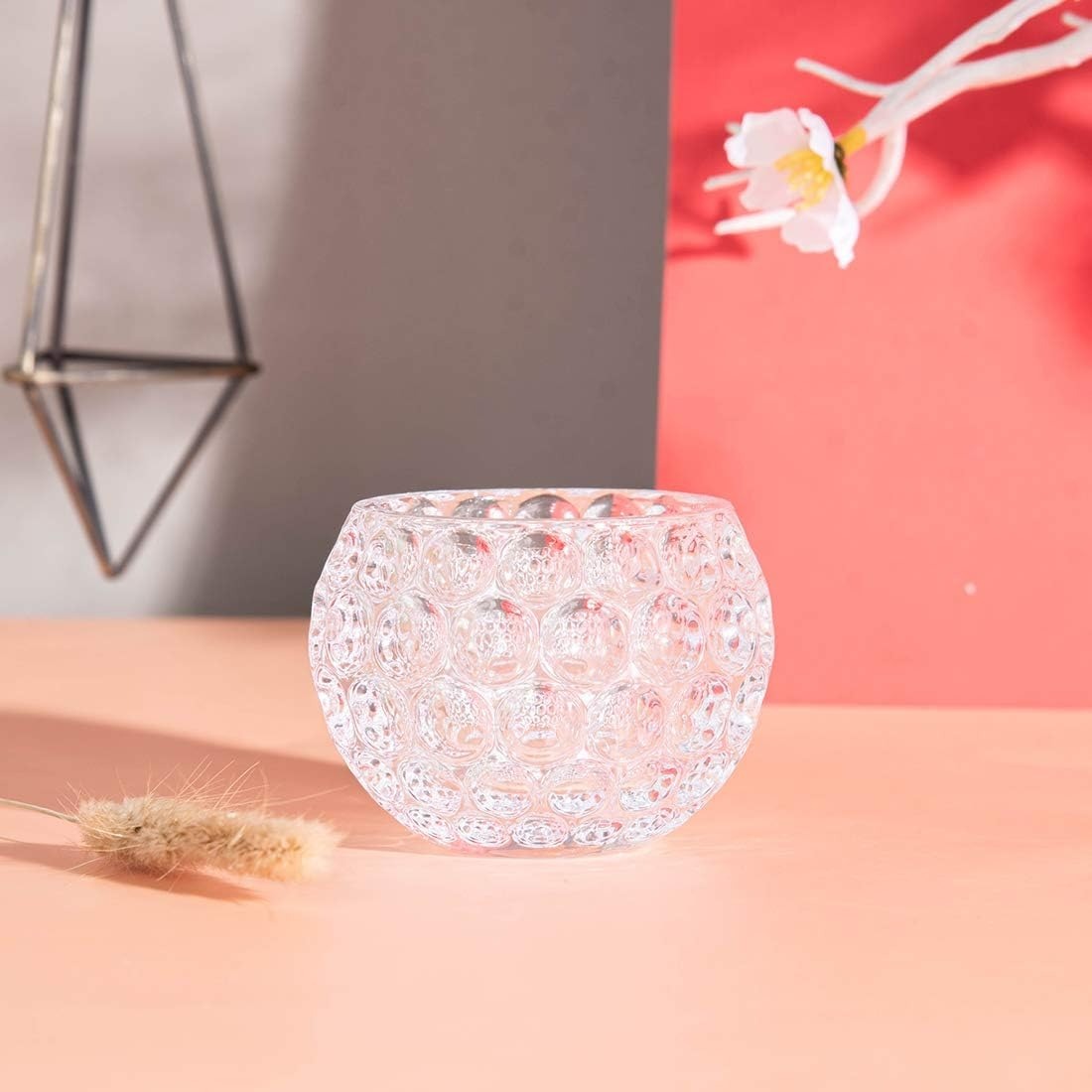 Amber Shine Crystal TeaLight Candle Holder for home