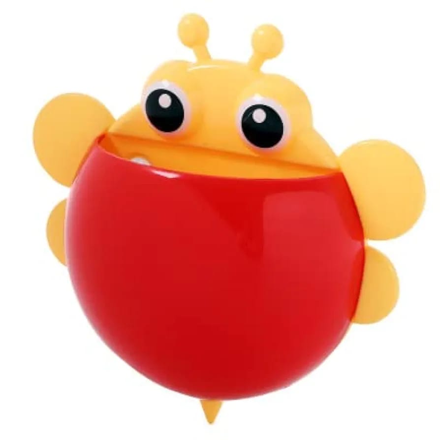 Bee Shaped Plastic Toothbrush Holder with Suction Hook