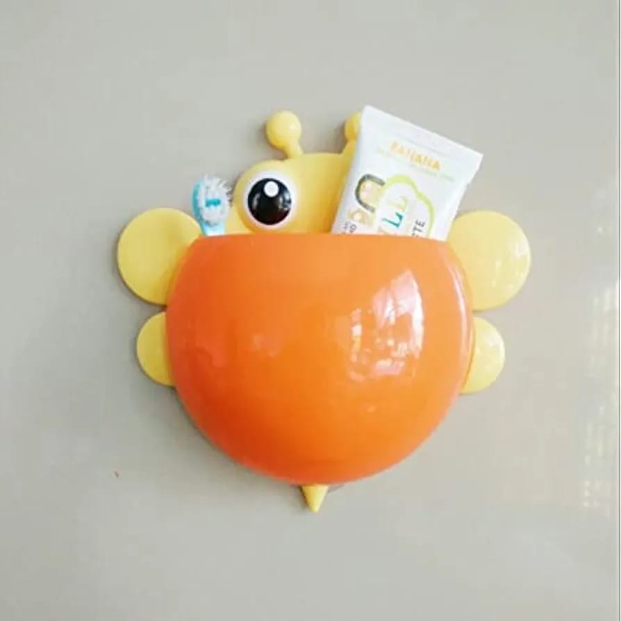 Bee Shaped Plastic Toothbrush Holder with Suction Hook
