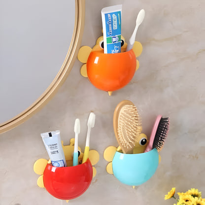 Bee Shaped Plastic Toothbrush Holder with Suction Hook