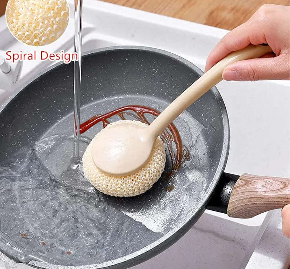 Multipurpose Fiber Cleaning Balls with Long Handle