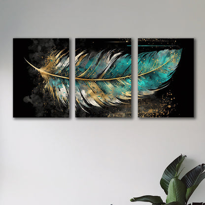 set of 3 leaf art wooden frames