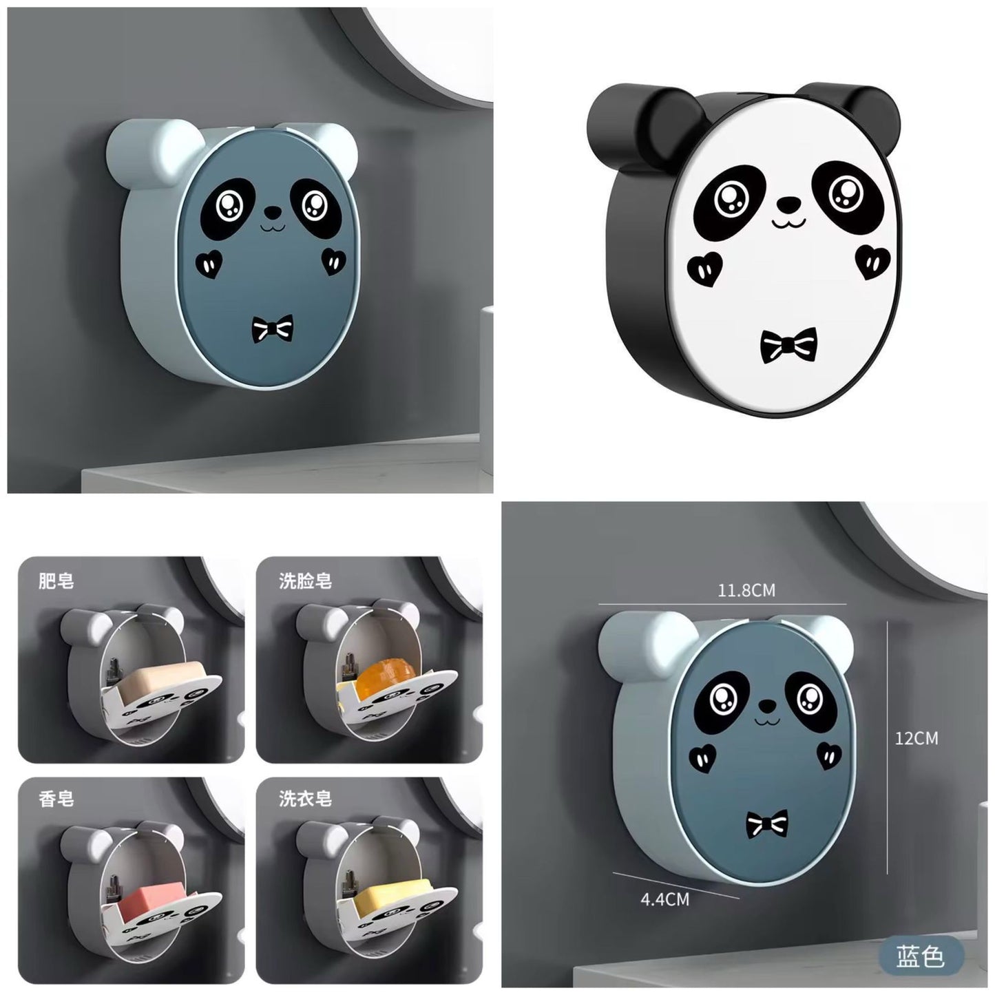 Wall Mounted Cute Panda Soap Dish Holder