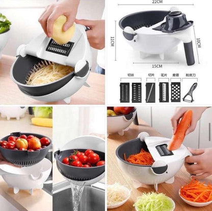 9-in-1 Multifunctional Vegetable Cutter & Colander Bowl