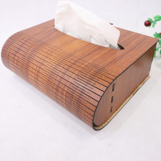Plain Wooden Tissue Box Elegant Design Smooth Finish