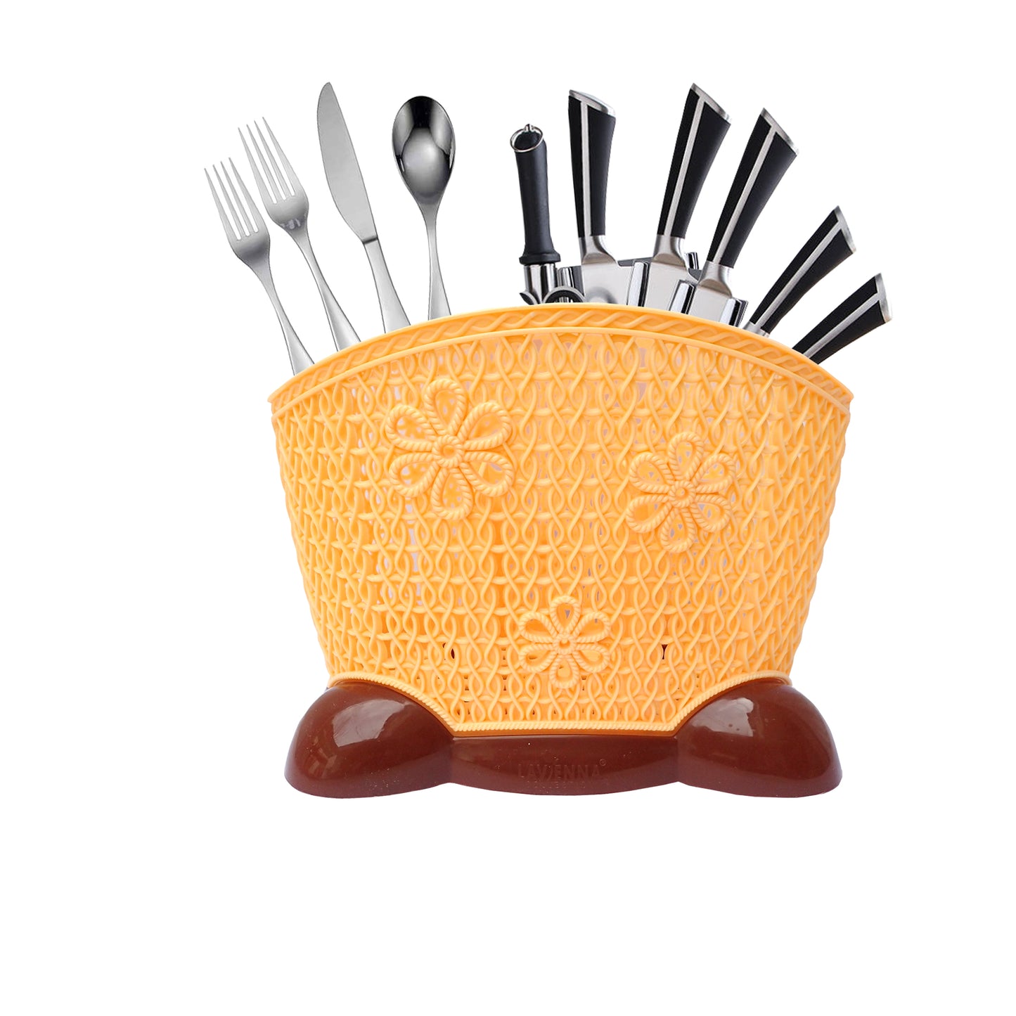 3-Compartment Dinnerware & Cutlery Organizer Basket