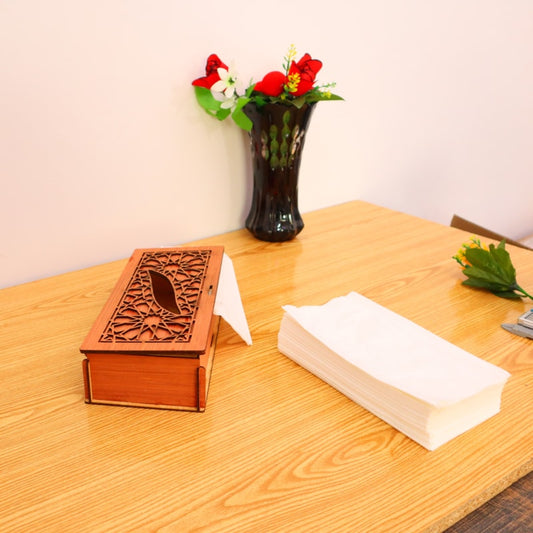 Wooden Tissue Box Elegant Design Smooth Finish Easy