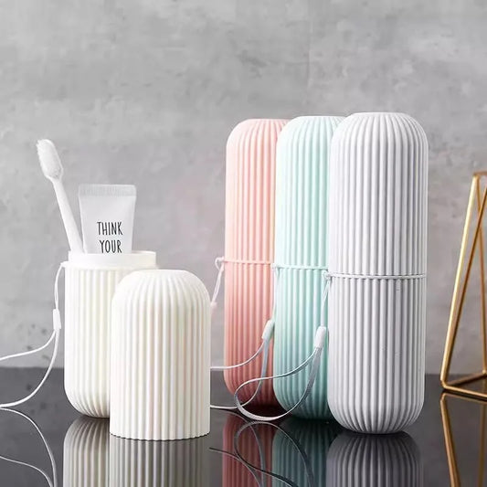 Portable Toothbrush Holder Case Toothpaste Storage Cup Household
