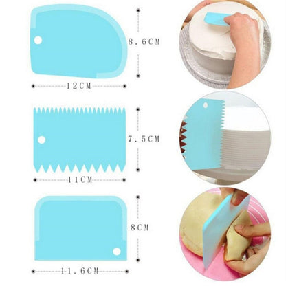3PCS/Set DIY Cake Cream Scraper Set Cake Decorating