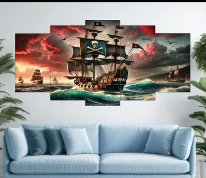 Pirate Ship Ocean Voyage Wall Art