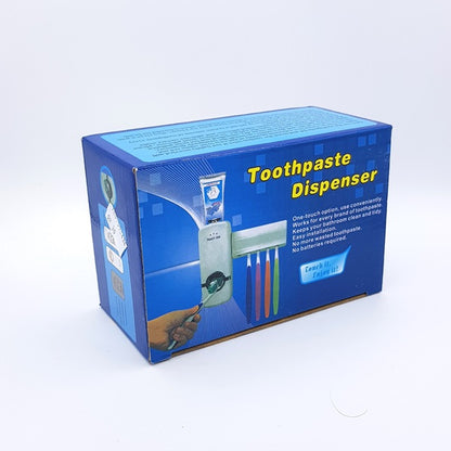 Toothpaste Dispenser With 5 Brush Holder Wall Mounted