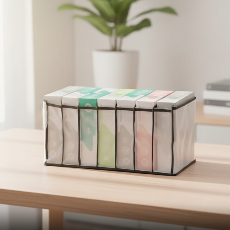 7 Grid Non-Woven Clothes Organizer for Wardrobe
