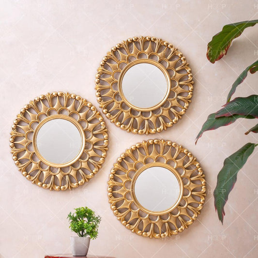 Round Golden mirrors / Wall Mirror, Suitable