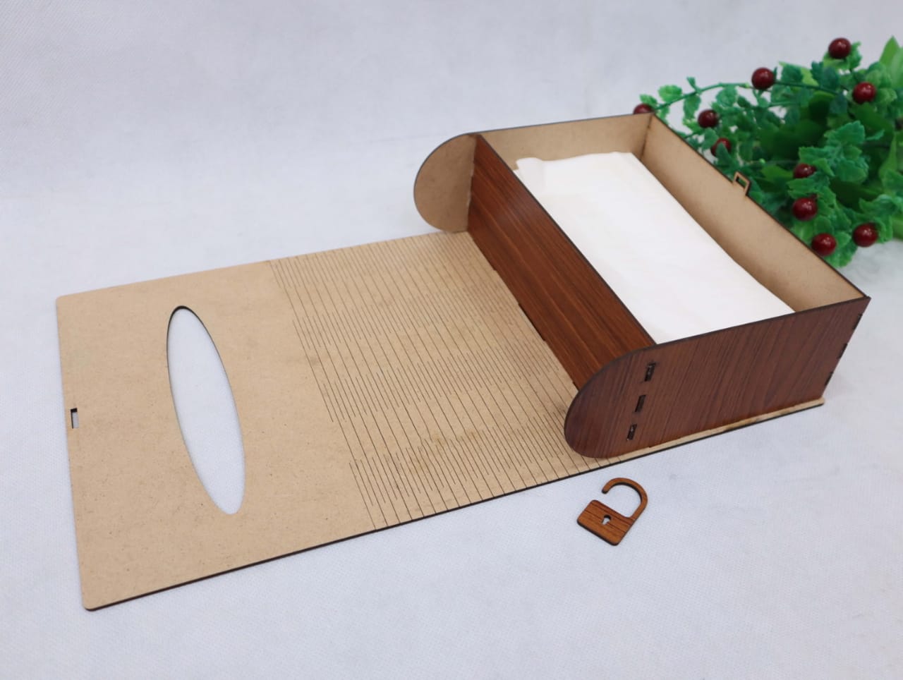 Plain Wooden Tissue Box Elegant Design Smooth Finish
