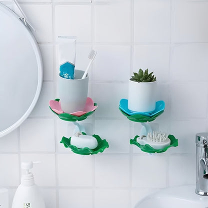 Double Wall Hanging Drain Soap Box Multifunctional Lotus
