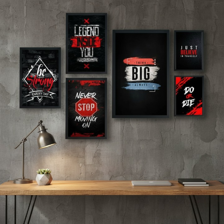 Motivational Wooden Wall Art Frame Set