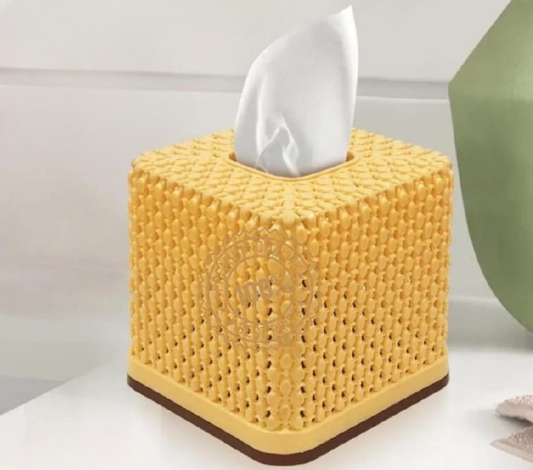 Rose Square Tissue Roll Box Plastic Decorative Tissue