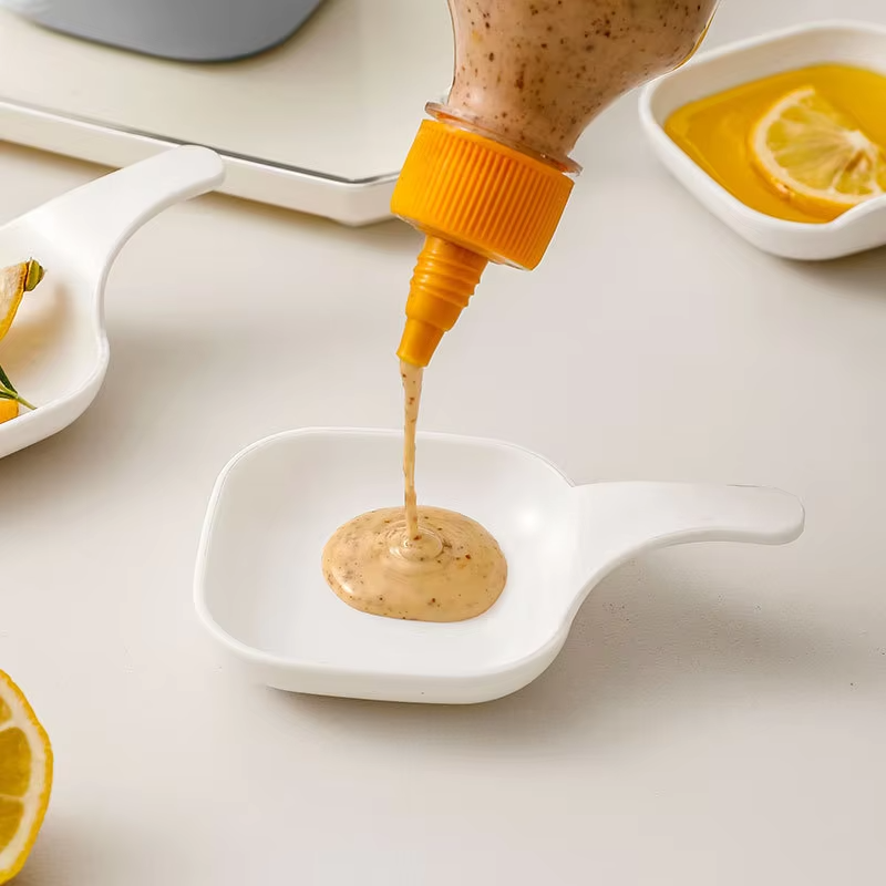 7Pcs Polished Plastic Sauce Dish Set Food Storage