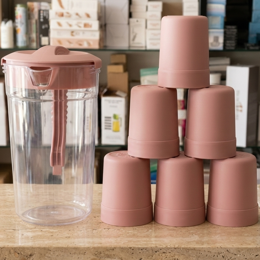 Premium 2.8 Liter Water Jug with 6 Glasses