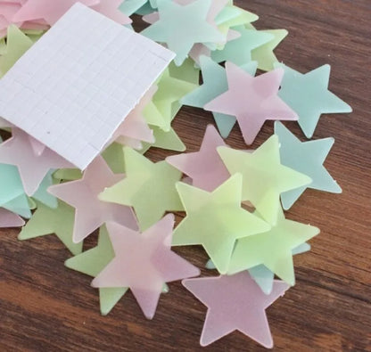 Pack of 100 - Multicolor 3D Glowing Star
