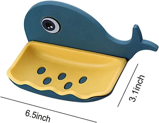 Fish-Shaped Double-Layer Adhesive Waterproof Soap Bar Holder Stand