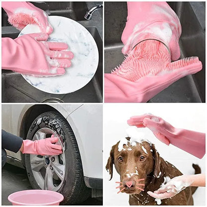 Silicone Dishwashing & Cleaning Pair Gloves