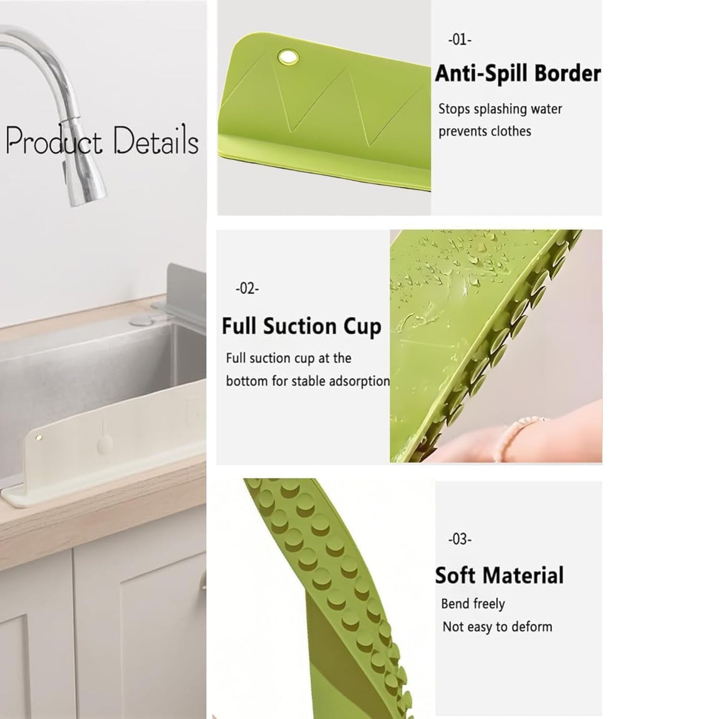 Silicon Sink Splash Guard Durable Quality Flexible Design