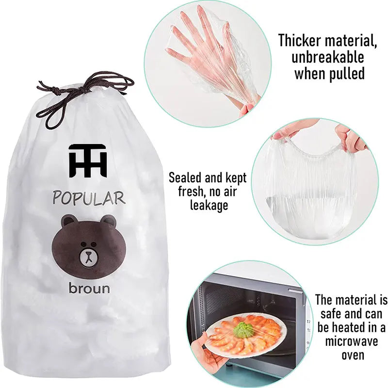Combo Deal Disposable Food Cover Plastic Wrap 100