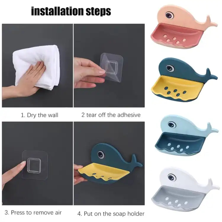Whale Fish Shaped Soap Holder for Bathroom