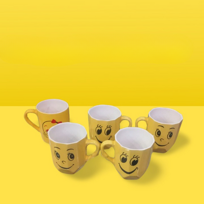 Smart and Cute Emoji Ceramic Smiley Cup with Spoon